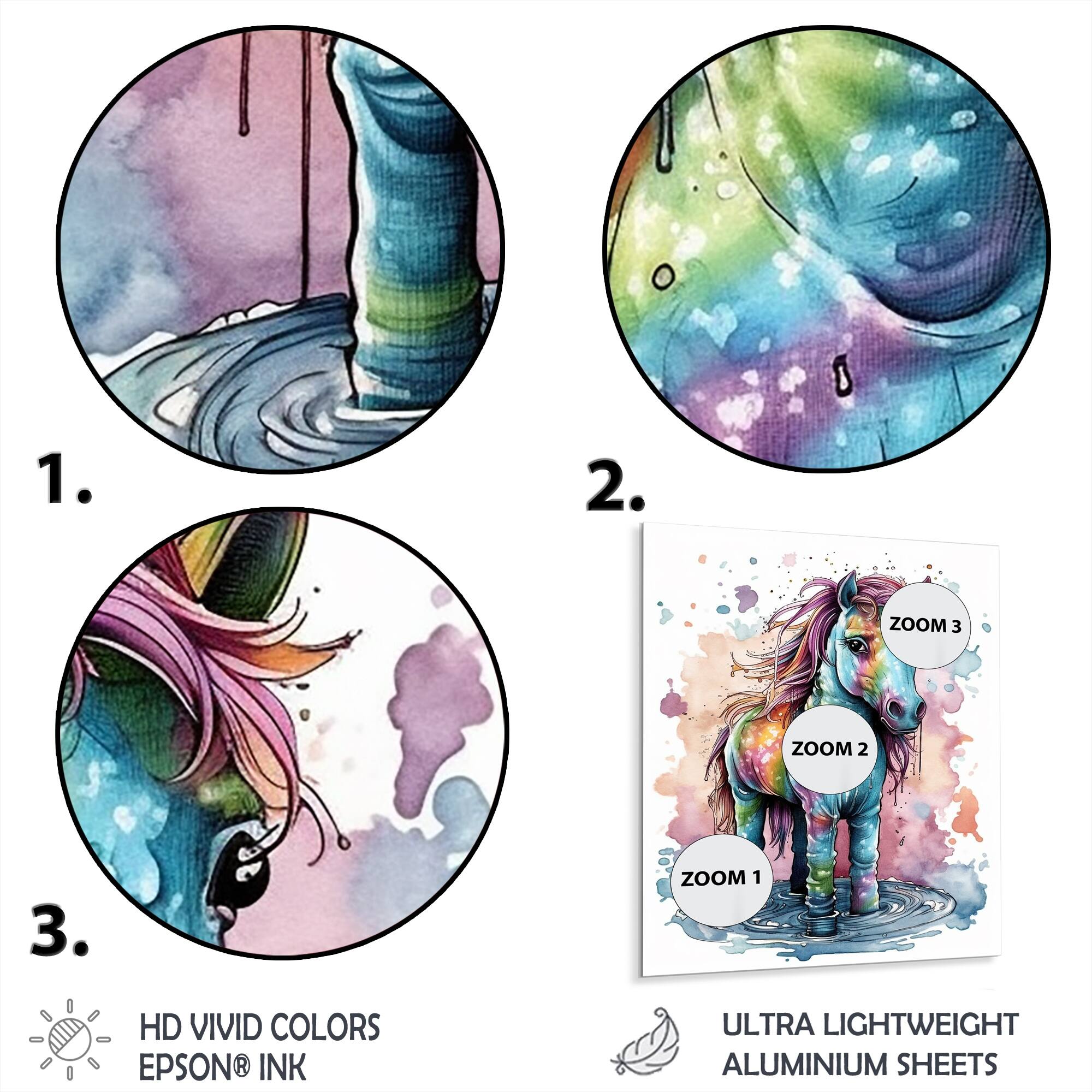 Designart "Rainbow Mystical Unicorn" Fantasy Unicorn Metal Wall Art Bed Bath & Beyond 38268102